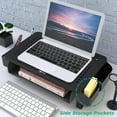thumbnail image 5 of LUFF Monitor Stand Riser with Pullout Storage, Desk Organizer with Ventilation Drawer, Desktop Computer Stand with Pen Holder for Laptop, Computer, iMac, Black, 5 of 8