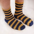 thumbnail image 5 of BambooMN Super Soft Fuzzy Team Spirit Striped Socks - 01 Purple & Gold - 4 Pairs, 5 of 6