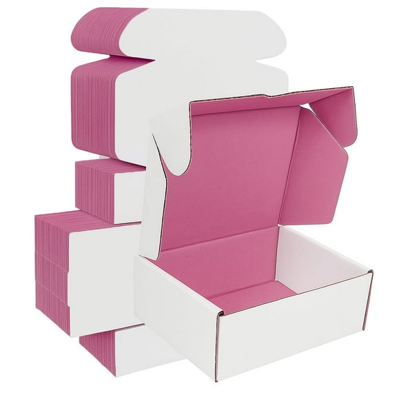 Ucanpack Heavy Duty Deluxe Mailer Box (200lb Test) Medium Cardboard Moving Box Pink, 12 x 10 x 6" - 25 Pcs