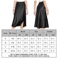 thumbnail image 2 of Falda casual Falda drapeada de satén brillante Faldas largas suaves para mujer (Negro S) FLhrweasw Para estrenar, 2 of 8