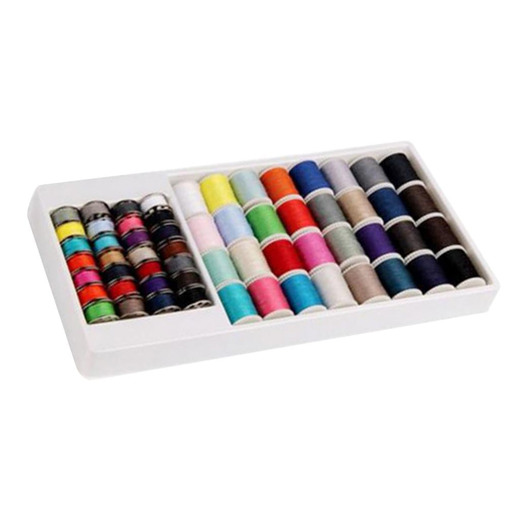 HOMYL 60 Pieces Assorted Sewing Machine Thread Kit Set Sewing Machine Spool Bobbin Kit