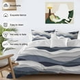 thumbnail image 3 of Gradient Ocean Bedding Duvet Cover Set Queen Size 4 Pieces Waves Dark Blue Gradient Waves Bedding Set with Zipper Closure, 1 Comforter Cover 90x92 Inches 1 Flat Sheet & 2 Pillow Cases, 3 of 7
