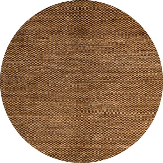 Ahgly Company Machine Washable Indoor Round Abstract Red Brown Area Rugs, 5' Round
