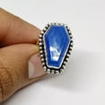 thumbnail image 6 of Blue Chalcedony Gemstone Metaphysical Coffin Ring, Wedding Ring, Statement Ring, Beautiful Gift For Women, Promise Ring, Anniversary Ring, Birthday Gift Ring For Her (Blue Chalcedony, Size 7), 6 of 9