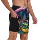thumbnail image 2 of Fotbe Colorful Mushroom Traje de Baño para Hombre – Shorts de Natación de Secado Rápido con Forro y Bolsillos-Medium, 2 of 6
