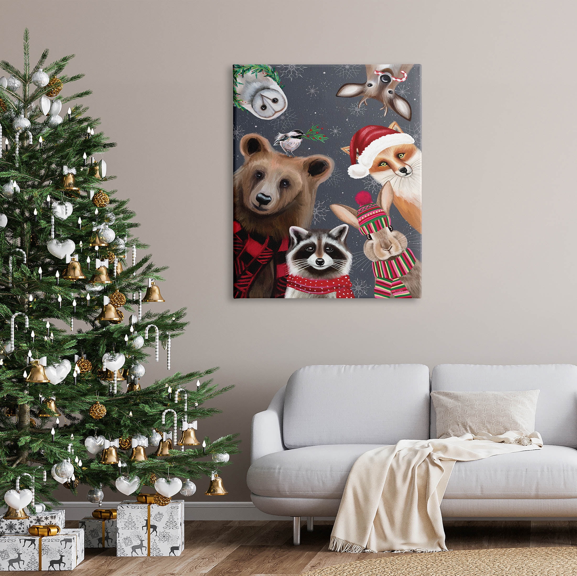 Stupell Industries Cozy Woodland Creatures Patterned Graphic Art Gallery Wrapped Canvas Print Wall Art, Design by Elizabeth Tyndall