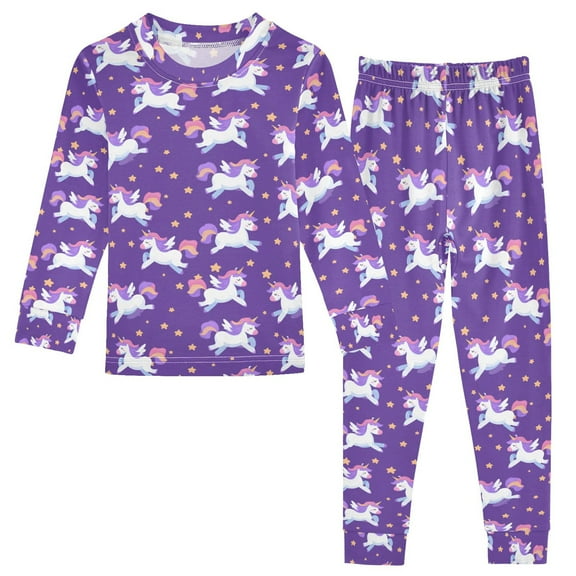 Pajama Unicorn Pentagram Purple Cute Comfortable Cotton Two-piece Pajama Set