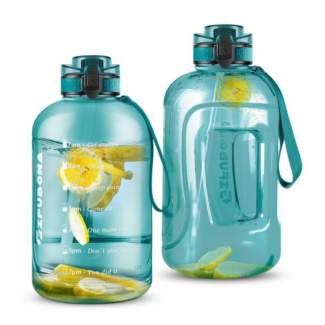Botella de agua GIFUBOWA 3L Motivational con marcador de tiempo PETG