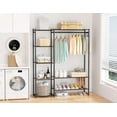 thumbnail image 3 of Clothing Rack With Shelves, Organizers and Storage for Clothes, Portable Wardrobe With Rod, Garment Rack Shelves, Rangement Garde Robe (Black), 3 of 8