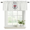 thumbnail image 2 of Groundhog Day Valances for Windows, Decorative Rod Pocket Window Valance Curtains, Red Bow Knot Spring Short Curtain Drapes for Kitchen/Bathroom/Living Room, 2 Panels, 42" W x 18" L, 2 of 8
