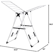 Casart Sturdy Steel Clothes Drying Rack, Space-Saving Adjustable & Foldable Drying Rack with Shoe Holder & 2 Shelves