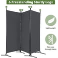 thumbnail image 3 of Dkelincs 3 Panels Room Divider Folding Room Partition Privacy Screen Portable Freestanding Room for Home Office, Gray, 3 of 7