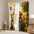 thumbnail image 3 of Homewish Animal Highland Cow Black Out Curtains for Boys Girls,Chic Floral Sunflowers Curtains Pack of 2 (42x63 Each),Vintage Farmhouse Cattle Bedroom Curtains,Breathable Home Decor, 3 of 6