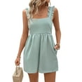 thumbnail image 2 of LOVZFMLL Women's New Solid Color Casual Commuting Sleeveless Jumpsuit Overalls Green L, 2 of 9