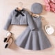 thumbnail image 2 of Gibobby Conjunto para bebé niña Niñas pequeñas invierno manga larga Bowknot abrigo chaleco vestido ropa sombrero trajes(Gris, 4-5 Años), 2 of 5