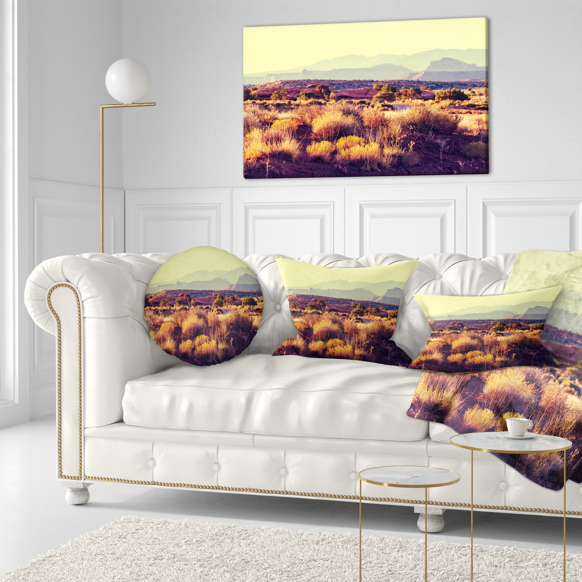 Designart 12" x 20" Yellow Polyester Throw Pillow