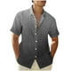 thumbnail image 1 of Ceisia Men's Gradient Print Short Sleeve Button Down Shirt for Casual & Vacation Wear Dark Gray XL Gifts, 1 of 4