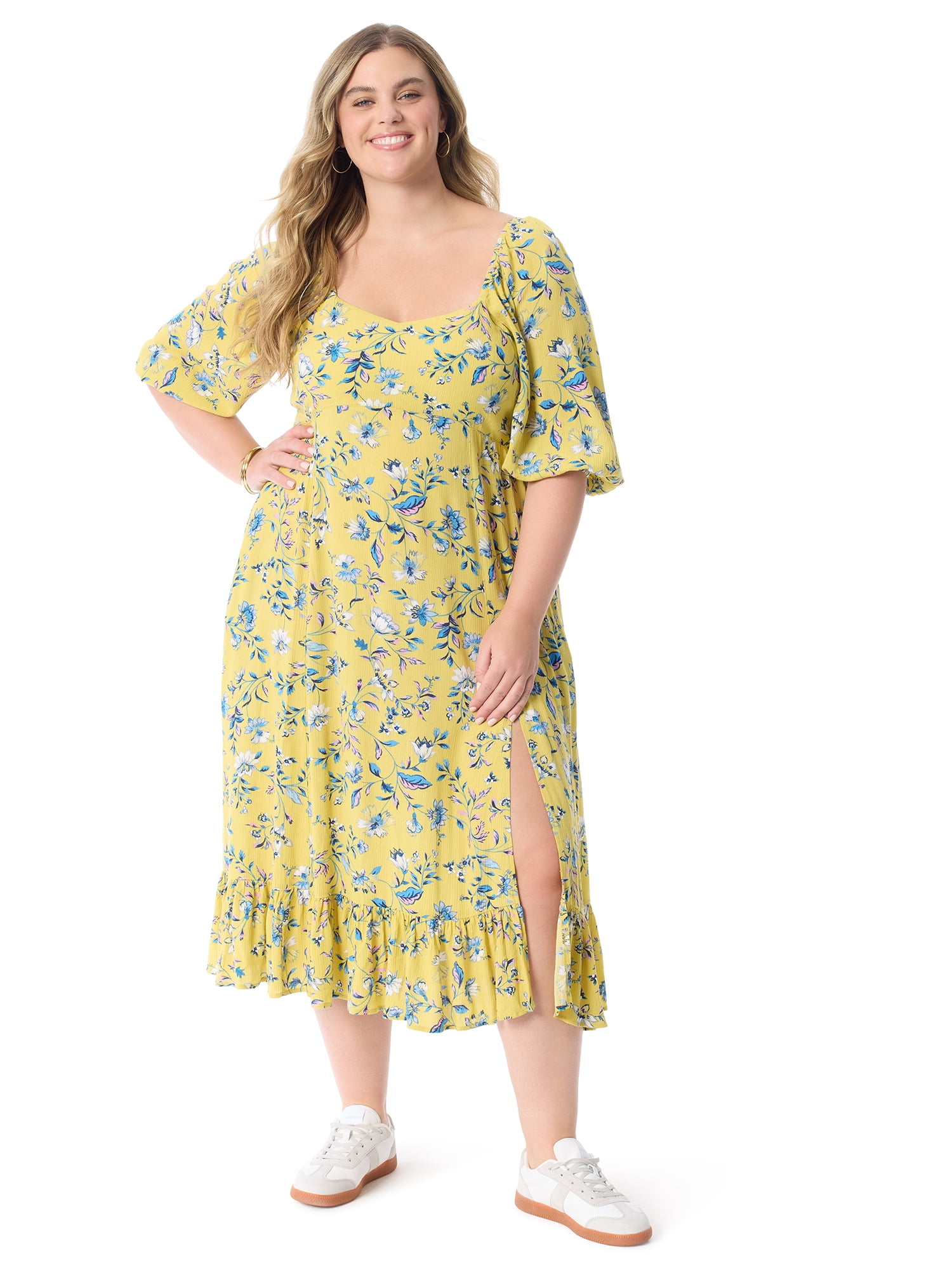 Jessica Simpson Women's Plus Size Malese Bustier Midi Dress, Sizes