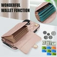 thumbnail image 3 of For Apple iPhone 17 RFID Blocking Protective Purse Wallet Case Magnetic Flip Cover Multi-Card Slots Pocket With Detachable Shoulder Strap And Wrist Strap,Rose gold,For iPhone 17, 3 of 8