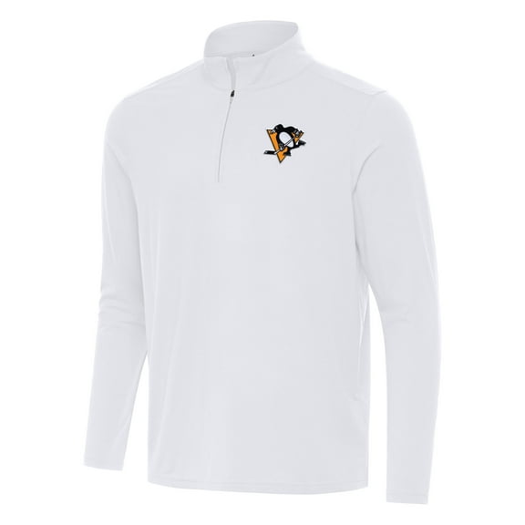 Men's Antigua White Pittsburgh Penguins Intent Quarter-Zip Top