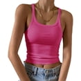 thumbnail image 1 of HSHDLDF Women's Sleeveless Tank Top Form Fitting Scoop Neck Ribbed Knit Basic Cami Shirts, 1 of 7