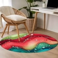 thumbnail image 5 of Watercolors Red Blue Green Round Living Room Rugs 4 ft, Modern Art Washable Area Rug with Non-Slip Sturdy Edge Binding Round Carpet for Entryway Kitchen Bedroom Bathroom, 5 of 9