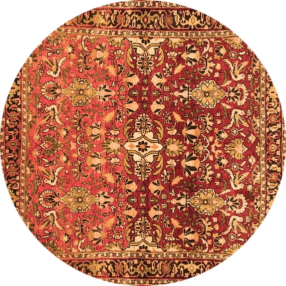 Ahgly Company Indoor Round Persian Orange Traditional Area Rugs, 5' Round