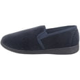 thumbnail image 5 of ABSOLUTE FOOTWEAR Mens Easy Slip On Soft Velour Style Cosy Winter Slippers with Striped Pattern - Navy - US 10, 5 of 7