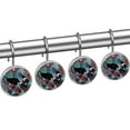 thumbnail image 2 of Japanese Koi Fishes Shower Curtain Hooks（Set of 12）for Home Hotel Shower Rods Bathroom Crystal Glass Print Stainless Steel Round Curtain Hooks, 2 of 5