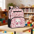 thumbnail image 5 of HUIACONG 13.5 Inch Pink Strawberry Axolotl Kids School Backpack Lightweight Water Resistant Bookbag with Adjustable Breathable Padded Straps Multi Pockets for Girls Aged 3-10 School Travel Use, 5 of 7