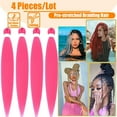 thumbnail image 4 of Cabello Sintético Preestirado de 66 Cm para Trenzas Diy | Trenza Ignífuga | Looks para Festivales 90 G | Extensión de Cabello Morado para Trenzas, 4 of 7
