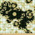 thumbnail image 2 of Ambesonne Victorian Fabric by the Yard, Baroque Curlicue Floral, 1 Yard, Mustard Black and White, 2 of 5