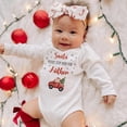 thumbnail image 1 of Body de bebé personalizado "Papá Noel, por favor, deténgase aquí" para la fiesta de Navidad del bebé, traje para recién nacido, mono, ropa para niño pequeño, 1 of 5
