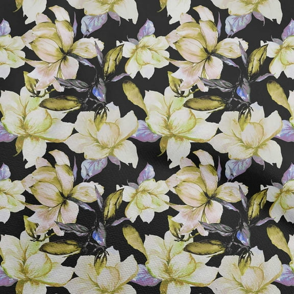 oneOone Polyester Spandex Black Fabric Florals Dress Material Fabric Print Fabric By The Yard 56 Inch Wide