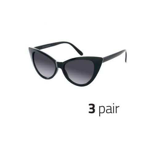 3 PC Hot Women Classic Cat Eye Designer Fashion Shades Black Frame Sunglasses q 