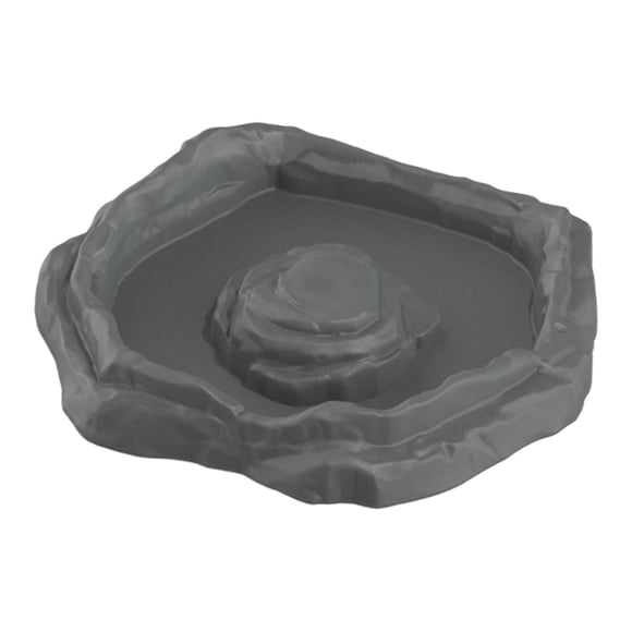Plato de baño para reptiles, plato de alimentación para reptiles, comedero decorativo para terrario, cuenco para tortugas, suministros para mascotas, gris M