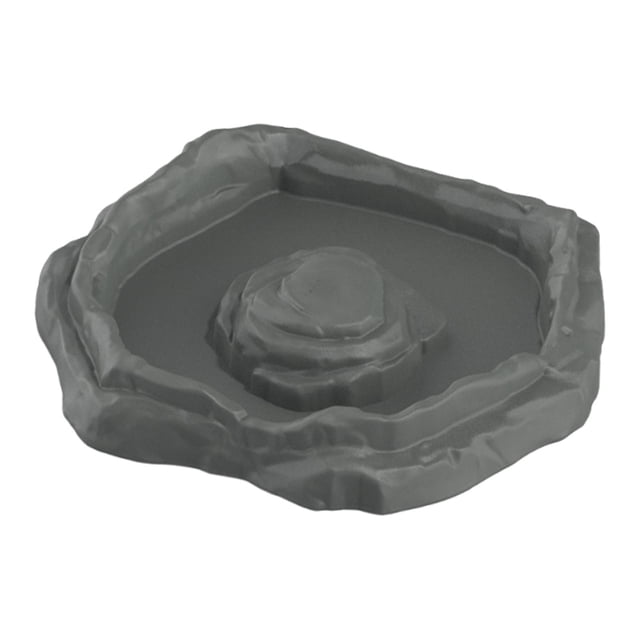 Plato de agua para tortugas, cuenco de baño para reptiles, decoración de piscina, adorno de acuario, plato de alimentación para reptiles, camaleón, gris M