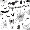 thumbnail image 4 of 8 Sheets Halloween Window Stickers, Bat Spider Design Window Decals Removable Wall Decal Halloween Party Decoration Window Decorations for Halloween Home Shop Store Window Decorations, 4 of 7
