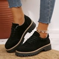 thumbnail image 2 of Casual Ankle Strap Heels for Women Comfortable Wedding Guest Shoes Women's Casual Shoes On Comfortable Loafers For Daily Wear Soft Suede Flat Sole Sneakers With Thick Platform Stylish Walking Shoes, 2 of 9