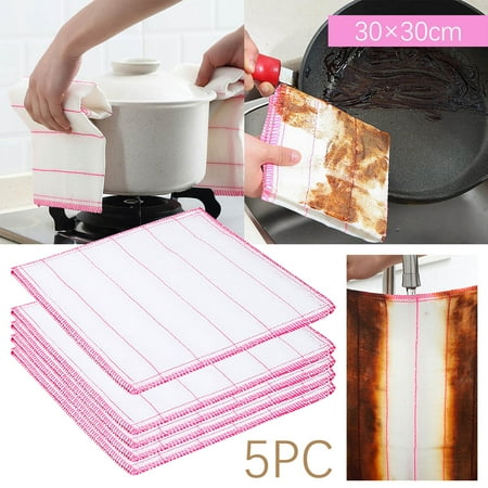 

Shishian 5X Cloth Cotton Yarn Absorbent Dishwashing Towel Household Kitchen Cleaning Cloth Non Stick Scouring Pad 5 Pieces A Pack Cotton Yarn （Clearance）