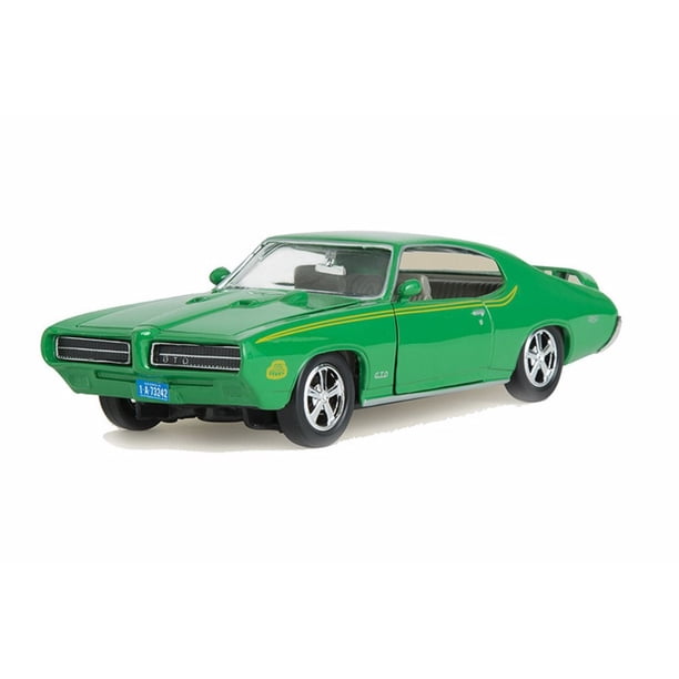 1969 Pontiac Gto Judge Green Con Rayas 1/24 Diecast Model Car Por Motormax