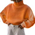thumbnail image 1 of PENGXIANG Femmes Pulls Col Rond Épaule Droite Manches Longues Couleur Unie Pull en Tricot Tricot Pulls Gris M, 1 of 2
