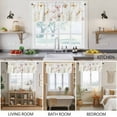 thumbnail image 5 of 2 Pack Pink Beige Flowers Valance for Window Spring Floral Kitchen Valance Rod Pocket Short Curtain Topper Decorative Window Treatment for Living Room Bedroom 42"x18", 5 of 8