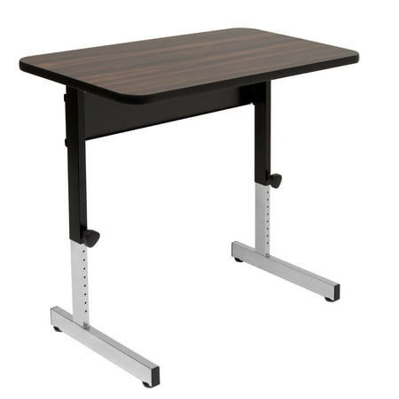 Studio Designs Alpha Utility, Office Table with 36"W x 22.25"D Top and 23" to 32"Height Adjustable in Black/Walnut