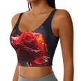 thumbnail image 5 of Sports Bra For Women, Artistic Dewdrop Rose Sports Bras For Women High Support, Workout Tank Tops Woman With Removable Cups, 5 of 8