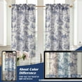 thumbnail image 6 of DriftAway Kitchen Curtains Toile Tier Linen Short Curtains Cafe 24 Inch Length for Living Room Bathroom Farmhouse French Country Vintage Printed Pattern Rod Pocket 2 Panels Navy, 6 of 8