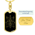 thumbnail image 3 of Sacred Geometry Ancient Shapes Stainless Steel or 18k Gold Premium Swivel Dog Tag Keychain, 3 of 16