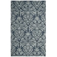 thumbnail image 2 of SAFAVIEH Bella Leann Damask Distressed Wool Area Rug, Navy/Grey, 5' x 8', 2 of 8