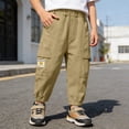 thumbnail image 6 of Gyexs Toddler Boys Jogger Pants Uniform Pants with Pockets Elastic Waist Casual Pants for Kids, 6 of 8