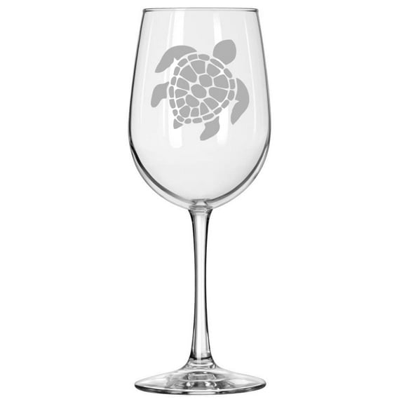 Wine Glass for Red or White Wine Sea Turtle (16 oz Tall Stemmed)